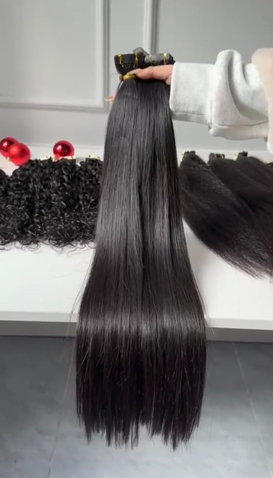 Burmese Tape-In Hair Extensions Bundles (Straight)