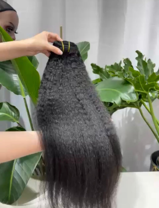 Burmese Clip-In Hair Extensions Bundles (Kinky Straight)