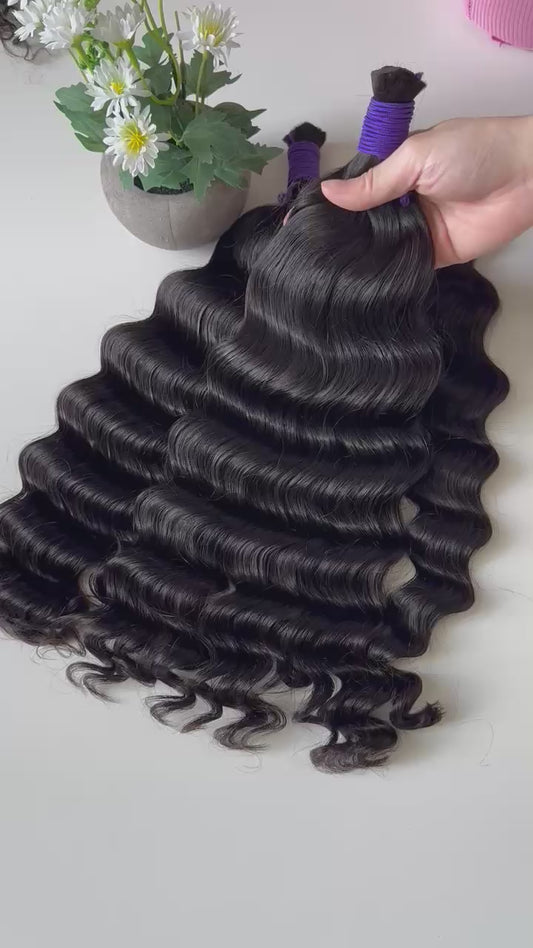 Burmese Bulk Hair Bundles (Loose Deep Wave)